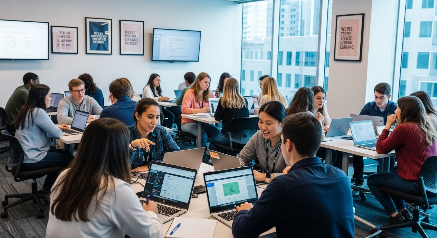 Students working on capstone project